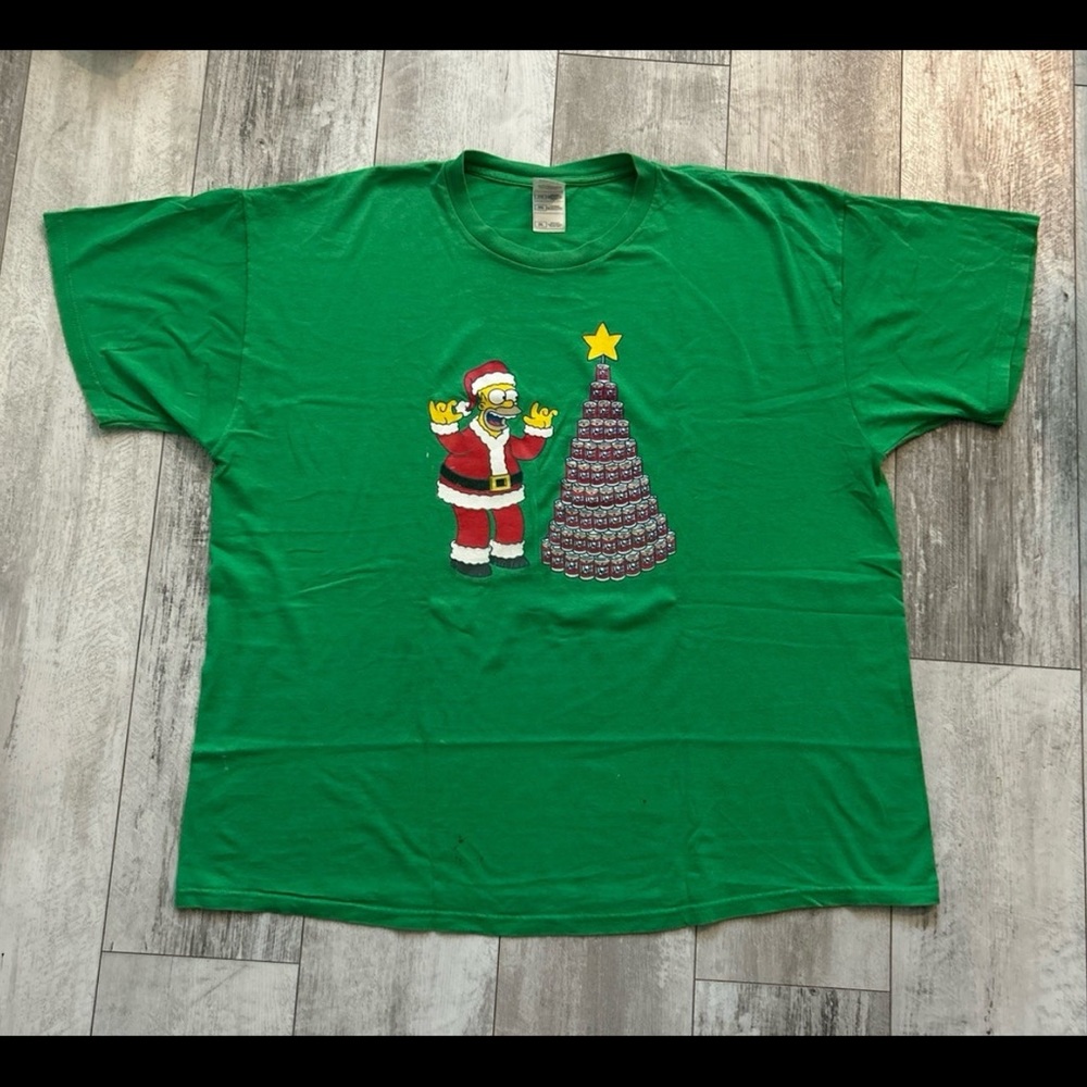 Vintage Homer Simpson Duff Beer Christmas Tshirt XXL